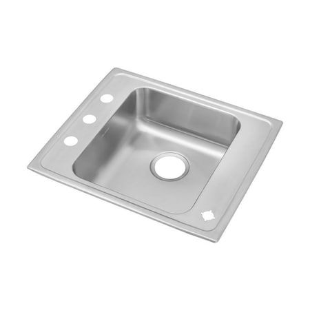 Elkay Lustertone Stainless Steel 22 X 19-1/2 X 5-1/2 Single Bowl Top Mount Classroom Ada Sink DRKADQ222055FR4